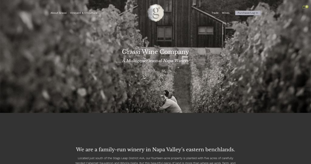 Grassi Wine web design and development